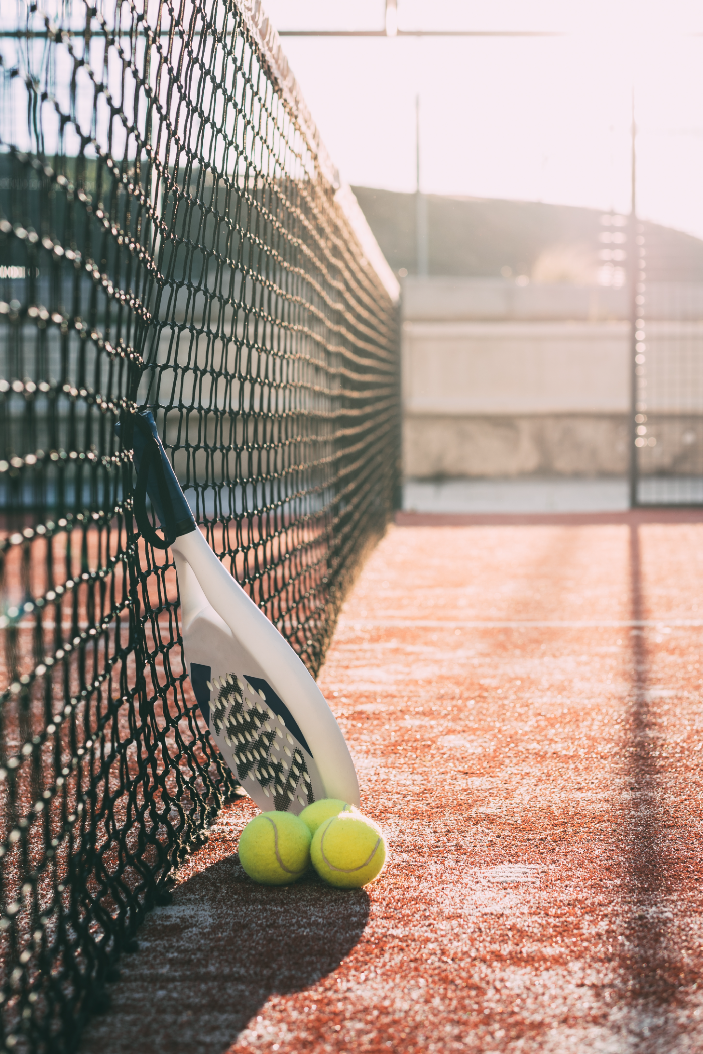 Padel racket and balls